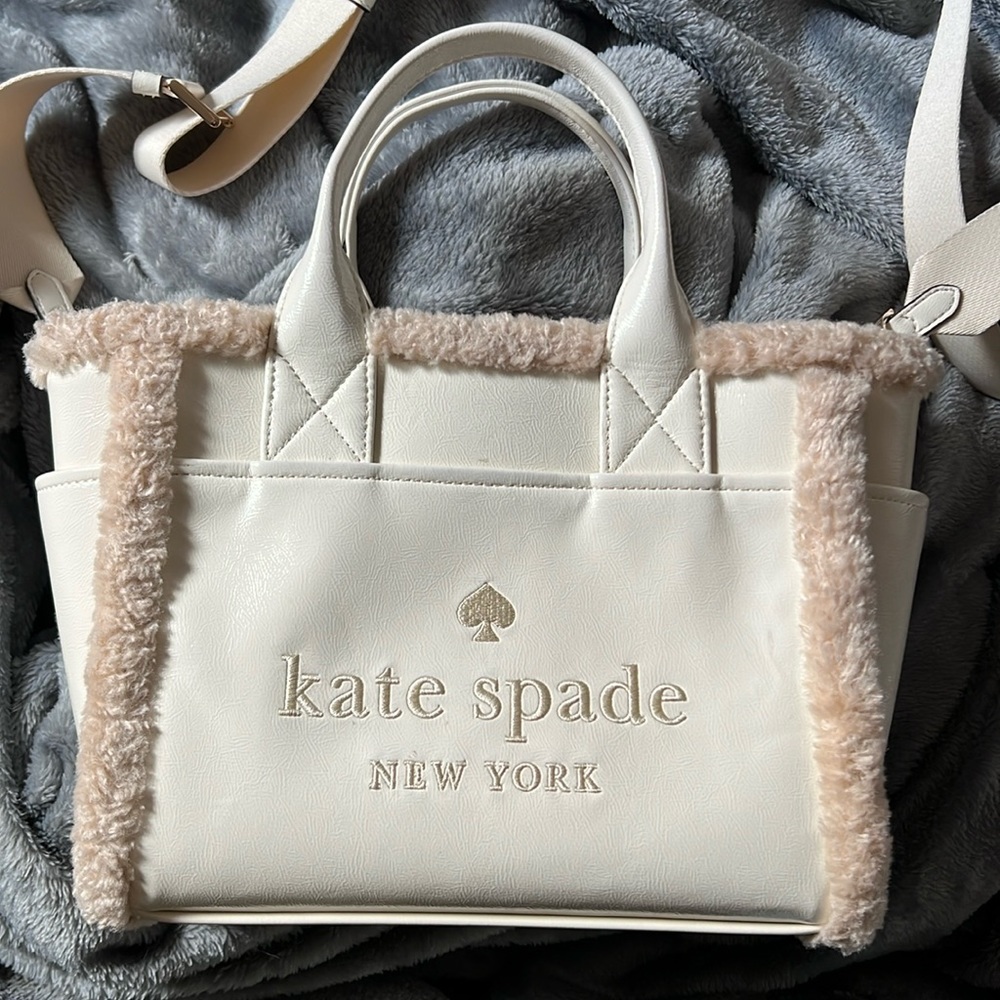 Kate spade faux fur trim bag